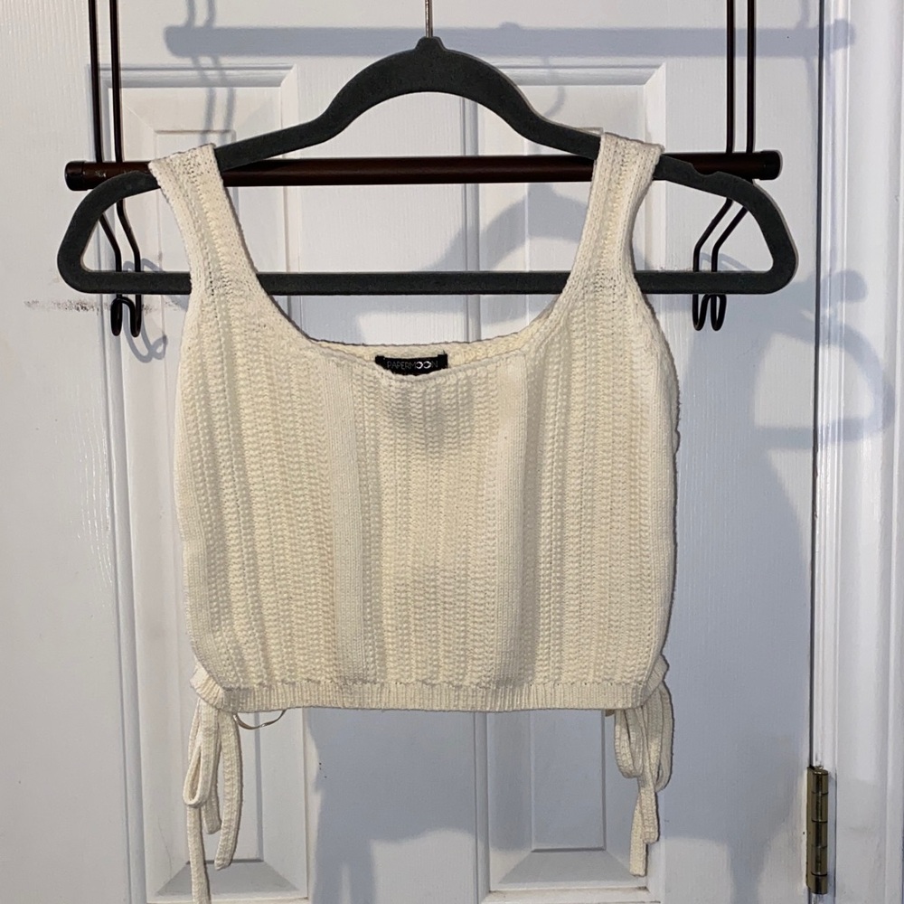 PAPERMOON cropped tank sweater, NWOT, sz. S, Ivory